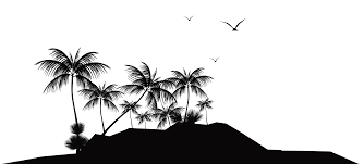 Tropical Island Silhouette Clipart Png 8000 3629 Silhouette Png Clip Art Tropical Islands