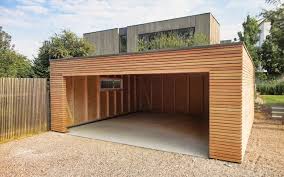 Holzgarage Naturhouse Abri De Voiture Moderne Garage Bois Toit Plat Ports De Voiture