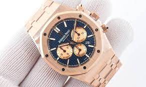 The chronograph is one of the most popular complications, so it should come as no surprise that it appears in the royal oak collection. Audemars Piguet Royal Oak Chronograph Rose Gold Blue Dial Hushhush Com