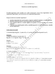 Rezolvarea Ecuatiilor Logaritmice