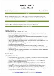 logistics officer resume samples