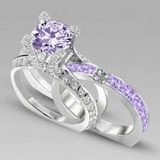 Black And Purple Wedding Ring Set Pin On Yuvelirnye Ukrasheniya