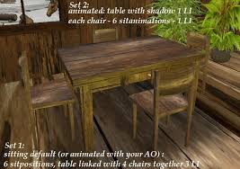 We have a huge selection of cabin decor and rustic office furniture, as well as several types of rustic rocker. Second Life Marketplace Rustic Table Chairs 5 Or 3 Li