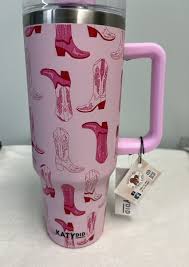 30oz Unbranded Tumbler Pink With Cowboy Boot Design By Katy Did