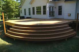 You may want to consider deck stairs if you're having an elevated outdoor living space designed for your home. Curved Front Porch Steps Wood Novocom Top