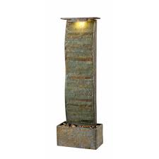 Kenroy Home Meander Resin And Slate Floor Fountain Indoor Floor Fountains Outdoor Flooring Tabletop Fountain