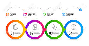 Time Management Analytics Graph And Accounting Report Line Icons