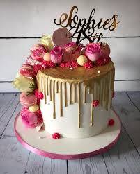 Rose Gold Pink 18th Birthday Cake Ideas Female Gold Drip With Pink 18th Birthday Cake By Meme S Cakes 18th Birthday Cake For Girls 18th Birthday Cake 13 Birthday Cake