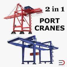 Port Cranes Collection 3d Model Ad Cranes Port Model Collection Model Trains 3d Model Crane