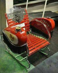 Harley Lawn Rocking Chair Car Part Furniture Automotive Decor Car Part Art