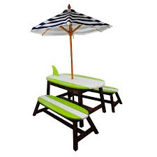Teamson Kids Surfboard Outdoor Wood Kids Table Bench Set Outdoor Table Settings Outdoor Wood Table Table And Bench Set