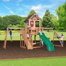 Backyard Discovery Oceanview Cedar Swing Set Sam S Club Cedar Swing Sets Wooden Swing Set Swing Set