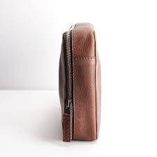 Brown Leather Travel Tech Organizer Men Ipad Case Electronics Cables Accessory Storage Gadget Bag Dopp Kit Personalized Monogram Gift Travel Tech Organizer Leather Travel Leather