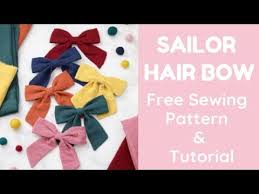 Bow templates, hair bow templates classic bow template tracing templates for hair bows. Sailor Hair Bow Sewing Tutorial And Free Printable Pdf Pattern Youtube