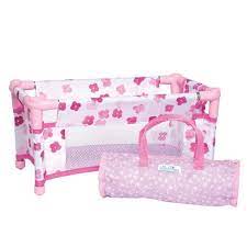 Adora baby doll crib gender neutral zig zag designed playpen bed toy with carry bag for baby dolls up to 16 inches 218603. Manhattan Toy Baby Stella Take Along Baby Doll Crib Accessory Set For 15 Dolls Target