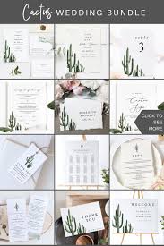 Eleanor Cactus Wedding Invitation Template Bundle Desert Etsy Cactus Wedding Invitations Wedding Invitations Printable Templates Diy Printable Wedding Invitations