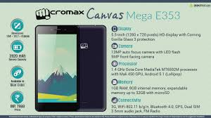 Quick Facts - Micromax Canvas Mega E353