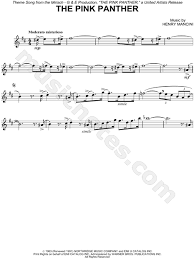 Henry Mancini The Pink Panther Sheet Music Alto Saxophone Solo In D Major Transposable Download Print Saxophone Sheet Music Alto Saxophone Sheet Music Sheet Music