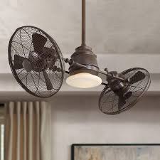 Limited time sale easy return. 42 Minka Aire Vintage Gyro Oil Rubbed Bronze Twin Fan Led Ceiling Fan 601f0 Lamps Plus