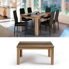 Dans le magasin maison cdiscount bien sûr ! 30 Sur Table A Manger De 6 Personnes Imitation Hetre Et Noire Achat Prix Fnac