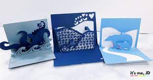 The first set of pop up cards i am sharing with you, take a 2 d image and with a fold, turn into into a clever 3d pop up card. Easy Pop Up Cards Using Your Cricut Cricut For Cardmaking It S Me Jd