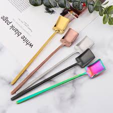 Dessert Milk Tea Stainless Steel Stirring Scoop Sharp Shovel Coffee Spoon  Flatware & Silverware
