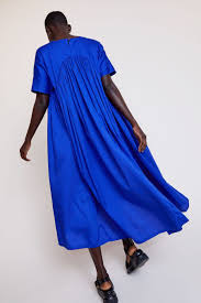 Black Crane Petal Dress In Marine In 2019 Dresses Short Sleeve Dresses Oversized Dress