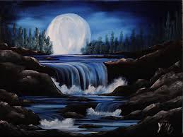 More videos to come, please subscribe. Easy Night Waterfall Painting Novocom Top