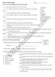 Vocabulary worksheets > science > forensic science. Forensic Science Esl Worksheet By Mesoc