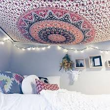 You can use tapestry on headboard, ceiling, wall. Mandala Tapestry On Ceiling Novocom Top