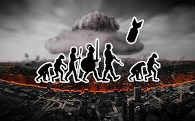Human Evolution World War 3 Repeat Nuclear Bomb Shirt Print Design Evolution