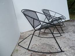Mid Century Patio Chairs Rare Mid Century Salterini Wrought Iron Mesh Patio Hoop Rocking Chairs Patio Rocking Chairs Mid Century Patio Furniture Outdoor