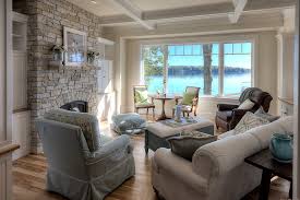 Relax inside a calming ohio lake house. Lake Home Beach Style Living Room Other By Lakeview Interior Design Houzz