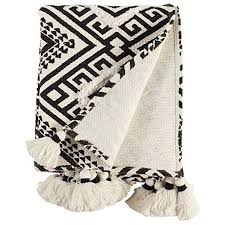 Black And White Geometric Throw Blanket Rivet High Contrast Global Geometric Throw Blanket Cotton Throw Blanket Throw Blanket Geometric Blanket