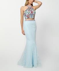 Nox Anabel Aqua Blue Floral Halter Crop Top Lace Mermaid Maxi Skirt Women