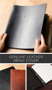 Real Genuine Leather Menu Covers With Screws Or Ringbinder Black Or Brown Restaurantdesign Menu Cover Leather Menu Cover Leather Menu