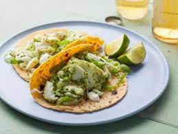 Rach's fish or chicken soft tacos. Halibut Fish Tacos With Guacamole Sauce Recipe Rachael Ray Food Network