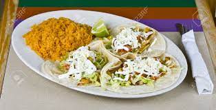 Maybe you would like to learn more about one of these? Healthy Mexican Meal Fish Tacos Vegetables And Rice On Plate Stock Photo Picture And Royalty Free Image Image 15815485