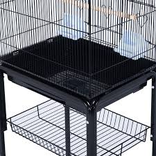Check spelling or type a new query. Pawhut 63 Metal Indoor Bird Cage Starter Kit Rolling Stand With Accessories Black Large Finch Parrot Metal Birdcage With Rolling Stand Aosom