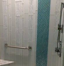 Vertical Subway Tile Installation Subway Tile In Different Sizes Installed Vertically Subway Tile In Subway Tile Subway Tiles Bathroom Tile Design Pattern