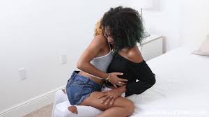 Free Ebony chick with curly hair and her lesbian friend are making love  while her boyfriend is sleeping Porn Video - Ebony 8