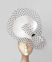 Elegant Black And White Fascinator White Kentucky Derby Hat Black Ascot Hat White Wedding Hat Women Dress Hats For Races White Veiled Hat White Fascinator Black And White Fascinators Ladies Dress Hats