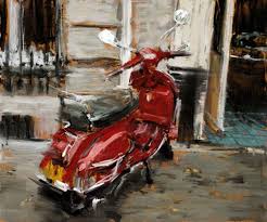Vespa By Val Nelson Painting Cool Artwork Canadian Painters