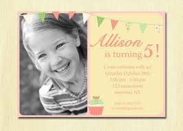 Birthday Invitation Card For 4 Year Old Boy Girls Birthday Invitation Bunting Cupcake Diy Photo Printable Custom Party Kids Invite 1 Old Birthday Cards Birthday Invitations Girl Kids Invitations