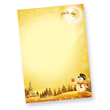 Schönes briefpapier zum ausdrucken kostenlos download: Briefpapier Weihnachten Mit Umschlage Gelb Geschaftlich 100 Sets