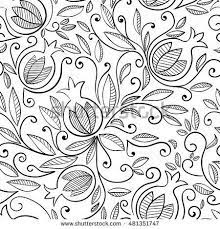 Seamless pattern pomegranate fruits with flower on white background, fresh organic food. Pomegranate Seamless Pattern Floral Vector Repeat Pattern With Decorative Pomegranate Fruits And Leaves Black Patt Pomegranate Art Floral Drawing Pomegranate