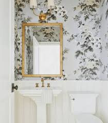 Schumacher Birds And Butterflies Wallpaper In Bathroom Schumacher Pyne Hollyhock Wallpaper In Grisaille 5006923 2 Roll Minimum In 2020 Powder Room Wallpaper Bathroom Interior Bathroom Wallpaper