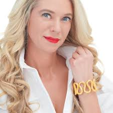 Black Starr and Frost Seventies Pop Art Gold Bracelet