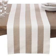Gracie Oaks Hambly Ribbed Stripe Cotton Table Runner Stripes Design Table Runners Design