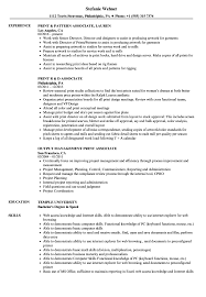 print associate resume samples velvet